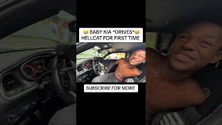 BABY KIA DRIVES HELLCAT FOR FIRST TIME babykia undergroundrap viral hiphop lazerdim700 fyp [upl. by Llertal]