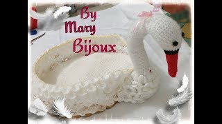 Cestino cigno ad uncinetto parte 1 Crochet Swan Basket English Surtitles 1part [upl. by Nogem899]