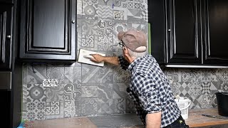 Placing Ceramic tiles on the kitchen wall vs plastic tiles [upl. by Zarger]