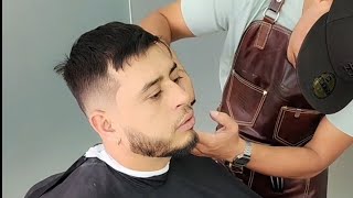 ¿Cómo hacer un desvanecido con barba más peinado paso a paso servicio de barbería completo [upl. by Zetrauq]