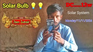 Solar Bulb 💡 DC12wSolarSystem Date11112024JamZubair [upl. by Bubalo182]