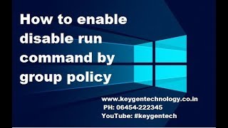 How to enable disable run command by group policy in hindi [upl. by Eilujna]