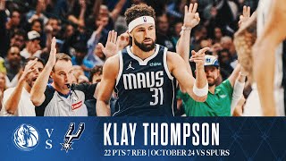 Klay Thompson 22 Points Highlights vs Spurs  October 24 2024 [upl. by Dennie]