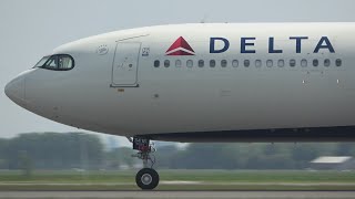 DELTA Airbus A330NEO N418DX Take Off At Schiphol Airport [upl. by Lud]