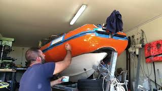 How to repaint an inflatble boat rib Bat griffo 6 [upl. by Pinelli526]