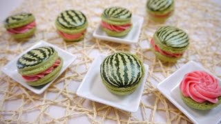 Watermelon Macaron 🍉 スイカマカロン [upl. by Ximena38]