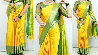 Wedding special silk saree draping tutorial tips amp tricks  sari draping perfectly step by step [upl. by Richia385]