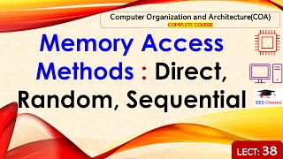 L38 Memory Access Methods Direct Random Sequential  Computer Organization Architecture Lectures [upl. by Vern66]