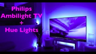 Philips Ambilight TV The One  Hue Lights Demo  Best TV Setup for 2022 Smart Home  Amazing [upl. by Dasa]