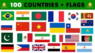 100 Countries and Flags in English [upl. by Nerte470]