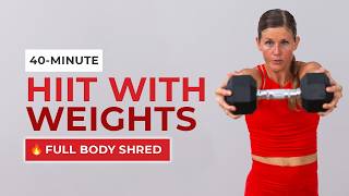 40Minute Dumbbell HIIT Full Body Shred Workout [upl. by Knowles884]