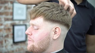 Skin Fade With Texture Top Beard Line Barber Tutorial [upl. by Sammy]