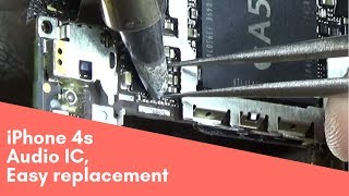 iPhone 4s легкая замена аудиокодека  easy audio ic replacement [upl. by Attiuqehs]