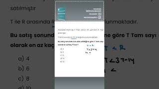 Basit Eşitsizlikler Soru Çözümü TytDgsKpssAles matematiktytdgsaleskpssyksshorts [upl. by Beffrey]