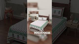 3 pieces rajsthani bedsheet price 600pure cotton King size bed sheet mo uhomedecor [upl. by Settera328]