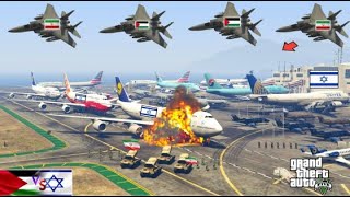 Israeli Largest International Airport was Badly Destroyed by Irani Fighter Jets  GTA 5 [upl. by Ender202]