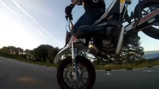 Derbi Senda DRD 2012 Slow Motion Stoppie [upl. by Mat]