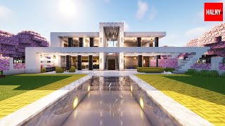 Modern mansion  Minecraft 120 tutorial [upl. by Lytsirk]