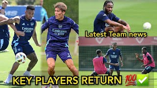 BREAKING ✅️ Gabriel Jesus Tomiyasu ampRaheem Sterling Arsenal Training Today Merino Return Date [upl. by Drofla230]