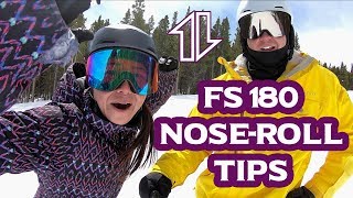 Frontside 180 NoseRolls Tips with Katie Tsuyuki and Ryan Knapton [upl. by Nawk]