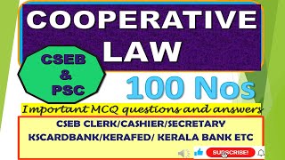 COOPERATIVE LAW part 1 100 QUESTAIN AND ANSWERS [upl. by Irrem]