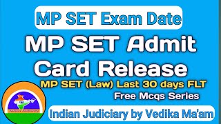 MP SET Admit card Release Date Out  MPPSC SET Exam Date 2024 [upl. by Accever]