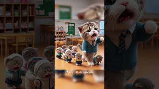 How does the cat teacher deal with crying kindergarten kittensai aiartist aiart cat catlovers [upl. by Hploda]