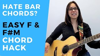 The Easy F major Chord and Easy F Minor Chord for Guitar [upl. by Arrek]