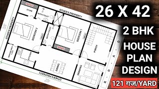 26 X 42 House Floor Plan  Architects Design  Architect House Plan Design Online  Draftsman 2 Room [upl. by Alroi177]