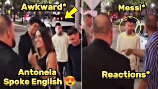 🤯Messi Awkward Reactions When Antonela Spoke English in Miami 🗣️🔥 [upl. by Laenej]