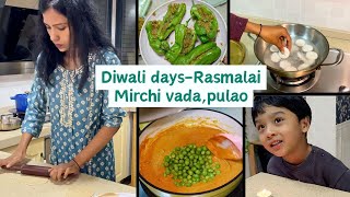 My diwali day was busy but I managed to cook a lot I Husband loved Mirchi vada [upl. by Jocelyn]