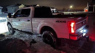 Exhaust brake while towing  4” straight pipe  67 Powerstroke [upl. by Llered]