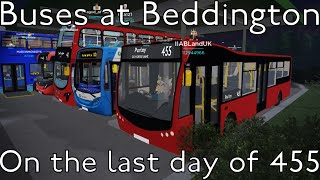 Buses at Beddington on the last day of 455  Croydon Roblox [upl. by Noteloc]