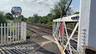 Double pass amp Class 37s Sleaford West level Crossing 190724 [upl. by Angelico]