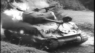 Smoke rising up after a US tank being hit by an anti tank gun in Wegscheid GermaHD Stock Footage [upl. by Winwaloe]