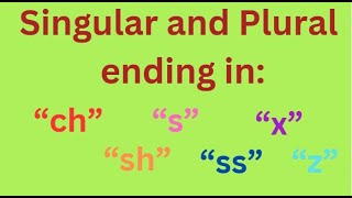 Singular and Plural Adding quotesquot to Words Ending in quotchquot quotshquot quotsquot quotssquot quotxquot and quotzquot [upl. by Eran951]