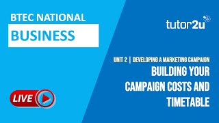 Marketing Aims Objectives amp Campaign Rationale  BTEC National Business Unit 2 [upl. by Enomsed757]