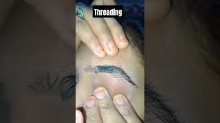 Threading threadingwork threadingathome lefteyebrow youtubeshorts viralshort 😊 [upl. by Annoed960]