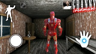 Escaping as Iron Man in Grannys Old House  Door Escape  grandpa granny horror game definition [upl. by Nevile]