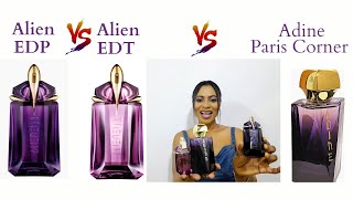 Alien EDP vs Alien EDT vs Paris Corner Adine DupeMuglerComparison [upl. by Alidia]