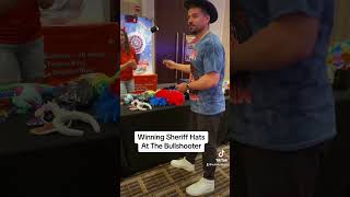 Winning some sheriff hats on a spinning dartsboard at chicago bullshooter darts [upl. by Codee]