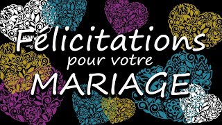 63  Félicitations mariage  Vœux de bonheur  animation dessin [upl. by Scibert]