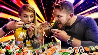 TheMerluzz 🐟Vs Food 🍔 SUSHI CHALLENGE  Merluzzo cannibale divora tutto [upl. by Kral]