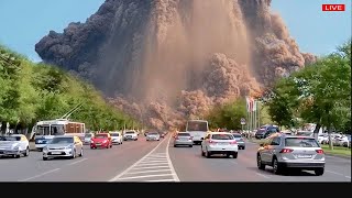 Terrible today Live footage of the Kanlaon Volcano erupting sending ash 3 miles high into the sky [upl. by Nocaed]