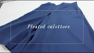 【How to sew Pleated culottoes】プリーツキュロットの作り方 [upl. by Eilyah171]