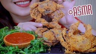 ASMR Deep fried soft shell crab EXTREME CRUNCHY EATING SOUNDS  LINHASMR [upl. by Cherise]