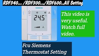 Siemens Thermostat operation FCU Thermostat details Siemens RDF300RDF340RDF600 [upl. by Leasia]