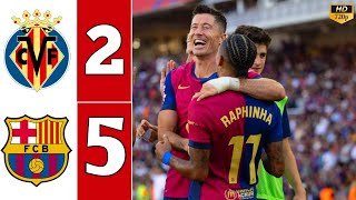 LALIGA HIGHLIGHTS  Villarreal 15 Barcelona  Lewandowski amp Raphinha Scored 2 Goals [upl. by Maidie]