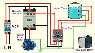 floatless relay wiring diagram  water pump automatic on off  electrical [upl. by Zimmerman726]