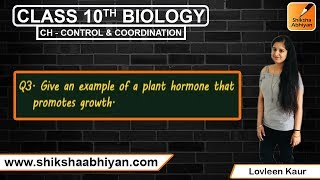 Q3 Give an example of a plant hormone that promotes growth [upl. by Baecher674]